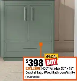 Home Depot EXCLUSIVE HDC Faraday 30 x 19 Coastal Sage Wood Bathroom Vanity offer