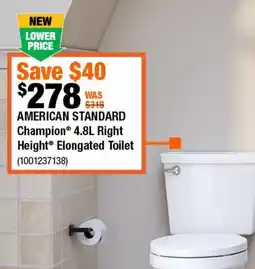 Home Depot American Standard Champion 4.8L Right Height Elongated Toilet offer