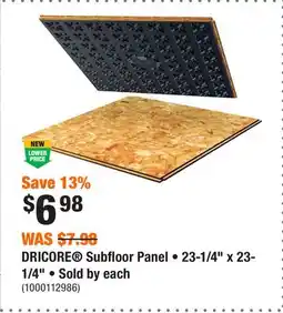 Home Depot DRICORE Subfloor Panel • 23-1/4 x 23-1/4 • Sold by each offer