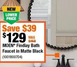 Home Depot Moen Findlay Bath Faucet in Matte Black offer