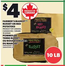 Independent Grocer FARMER'S MARKET RUSSET OR RED POTATOES, 10 LB BAG offer