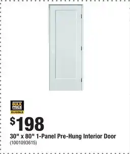 Home Depot 30 x 80 1-Panel Pre-Hung Interior Door offer