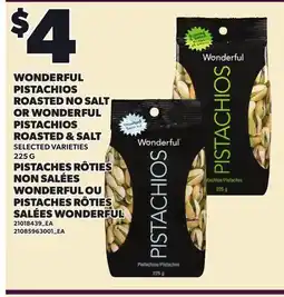 Independent Grocer WONDERFUL PISTACHIOS ROASTED NO SALT OR WONDERFUL PISTACHIOS ROASTED & SALT offer