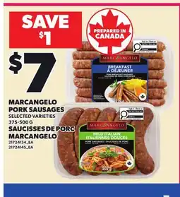 Independent Grocer MARCANGELO PORK SAUSAGES offer