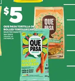 Independent Grocer QUE PASA TORTILLA OR ROLLED TORTILLA CHIPS offer