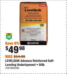 Home Depot LEVELQUIK Advance Reinforced Self-Leveling Underlayment • 50lb offer