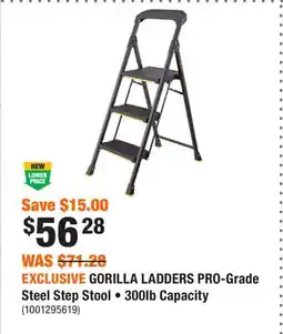 Home Depot EXCLUSIVE GORILLA LADDERS PRO-Grade Steel Step Stool • 300lb Capacity offer