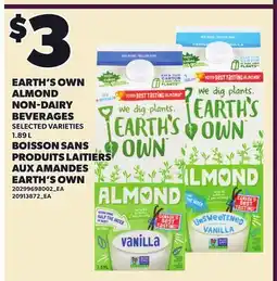 Independent Grocer EARTH'S OWN ALMOND NON-DAIRY BEVERAGES offer