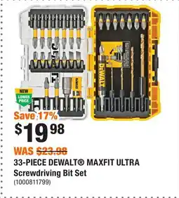 Home Depot 33-PIECE DEWALT MAXFIT ULTRA Screwdriving Bit Set offer