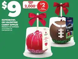 Independent Grocer SUPERBOWL OR VALENTINE CANDY APPLES offer