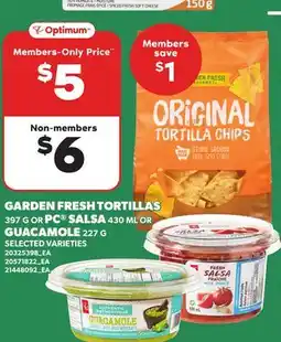 Independent Grocer GARDEN FRESH TORTILLAS, 397 G OR PC SALSA GUACAMOLE, 227 G offer