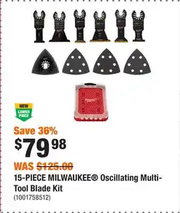 Home Depot 15-PIECE MILWAUKEE Oscillating Multi-Tool Blade Kit offer