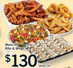 Fortinos MENU #9 RIBS & WINGS, SERVES 10 offer