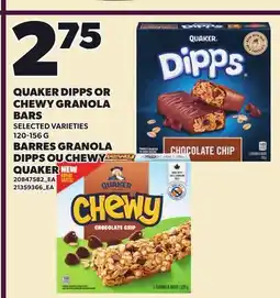 Independent Grocer QUAKER DIPPS OR CHEWY GRANOLA BARS offer