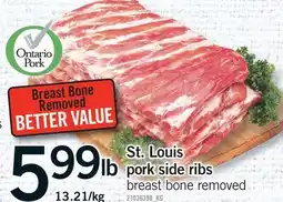 Fortinos ST. LOUIS PORK SIDE RIBS offer