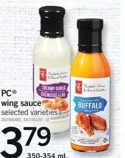 Fortinos PC WING SAUCE offer