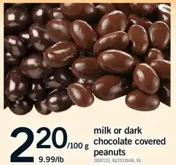 Fortinos MILK OR DARK COVERED CHOCOLATE PEANUTS offer