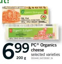 Fortinos PC ORGANICS CHEESE offer