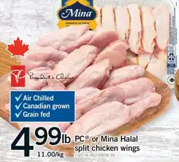 Fortinos PC OR MINA HALAL SPLIT CHICKEN WINGS offer