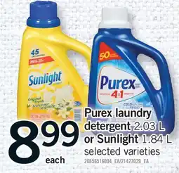 Fortinos PUREX LAUNDRY DETERGENT 2.03 L OR SUNLIGHT 1.84 L offer