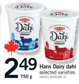 Fortinos HANS DAIRY DAHI offer