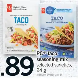 Fortinos PC TACO TACO SEASONING MIX offer