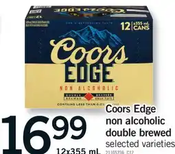 Fortinos COORS EDGE NON ALCOHOLIC DOUBLE BREWED offer