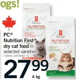 Fortinos PC NUTRITION FIRST DRY CAT FOOD offer