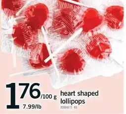 Fortinos HEART SHAPED LOLLIPOPS offer