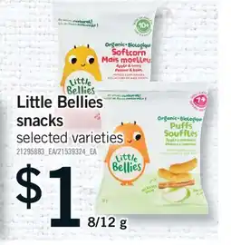 Fortinos LITTLE BELLIES SNACKS, 8/12 G offer