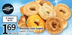 Fortinos MONTREAL STYLE BAGELS offer