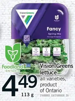 Fortinos VISION GREENS LETTUCE offer