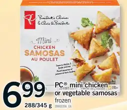 Fortinos PC MINI CHICKEN OR VEGETABLE SAMOSAS, 288/345 G offer