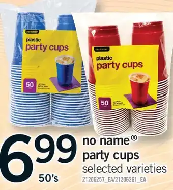 Fortinos NO NAME PARTY CUPS, 50's offer