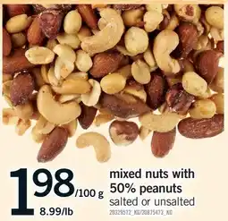 Fortinos MIXED NUTS WITH MIXED NUTS WITH 50% PEANUTS offer