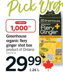 Fortinos GREENHOUSE ORGANIC FIERY GINGER SHOT BOX offer