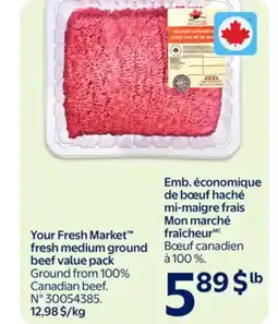 Walmart Your Fresh Market Fresh Medium Ground Beef Value Pack offer