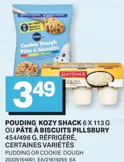 L'Intermarché POUDING KOZY SHACK, 6 X 113 G OU PÂTE À BISCUITS PILLSBURY, 454/496 G | PUDDING OR COOKIE DOUGH offer