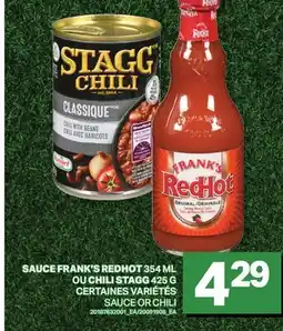 L'Intermarché SAUCE REDHOT, 354 ML OU CHILI, 425 G | SAUCE OR CHILI offer