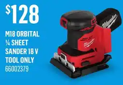Canac M18 Orbital 1/4 Sheet Sander 18V Tool Only offer