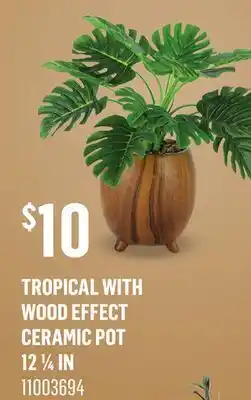 Canac Artificial Tropical Plant with Wood Effect Ceramic Pot offer