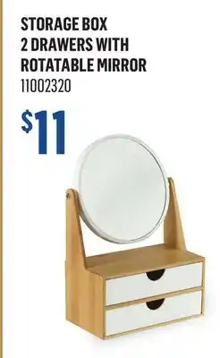 Canac Storage Box 2 Drawers with Rotatable Mirror offer