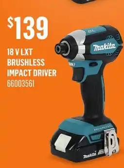 Canac 18 V LXT Brushless Impact Driver offer