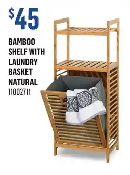 Canac Bamboo Shelf with Laundry Basket Natural offer