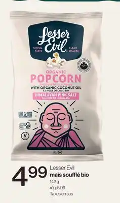 Avril Lesser Evil maïs soufflé bio offer