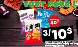 Val-Mont Croustilles Kettle ou croustilles biologiques Humble ou Rumbles offer