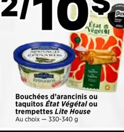 Val-Mont Bouchées d'arancinis ou taquitos État Végétal ou trempettes Lite House offer