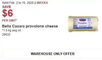 Costco Bella Casara provolone cheese offer