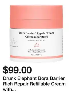 Sephora Drunk Elephant Bora Barrier Rich Repair Refillable Cream with 6-Butterlipid Complex offer
