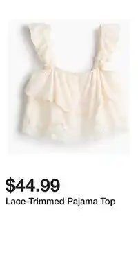 H&M Lace-Trimmed Pajama Top offer